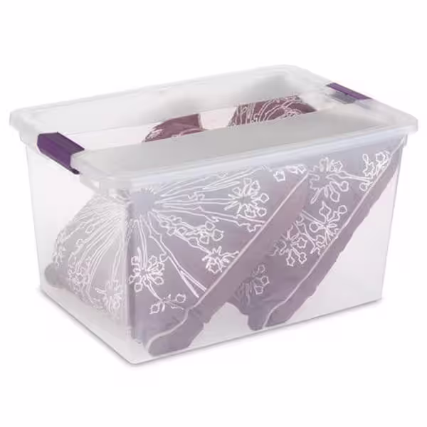 Sterilite Clear Box Storage Container (6-Pack) + 27 Qt. Tote (6-Pack)