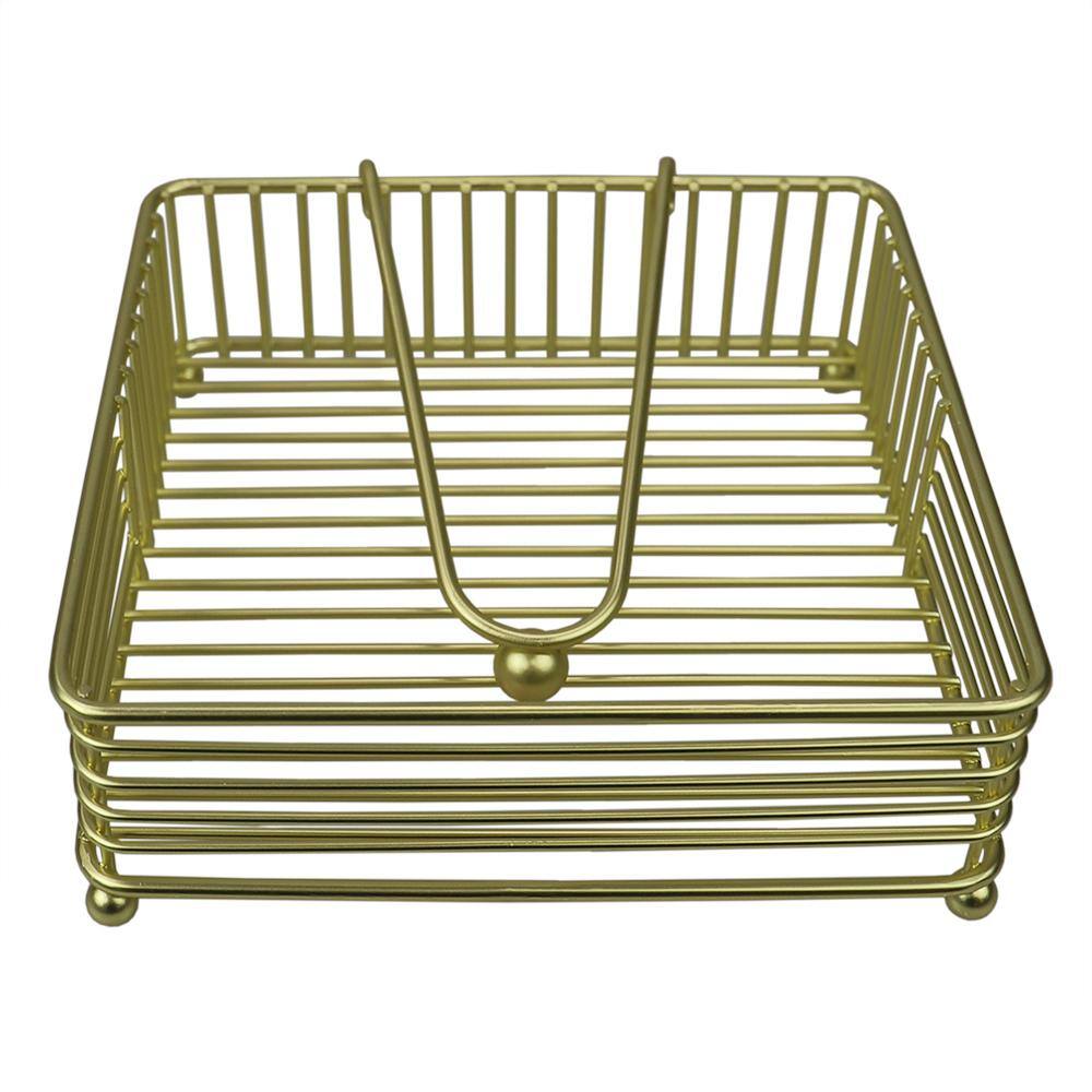 Home Basics Halo Free Standing Steel Napkin Holder, Gold
