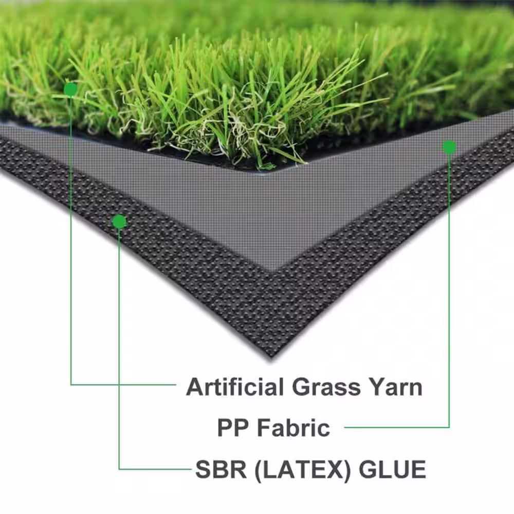 None ECO 1.38 Pile Height 12 ft. W x Cut to Length Green Artificial Grass Turf