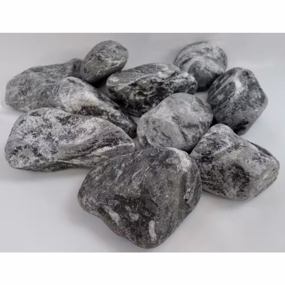None Rock Ranch 0.40 cu. ft. 30 lbs. 3 in. to 5 in. Premium Grade-1 Tumbled Black Marble for Landscaping and Fire Features
