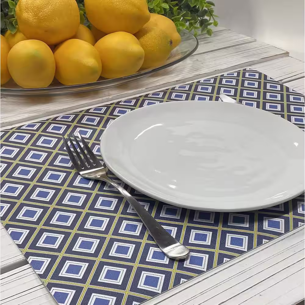 DASCO 17 in. x 12 in. Multi-Colored Vinyl Placemats (Set of 6)
