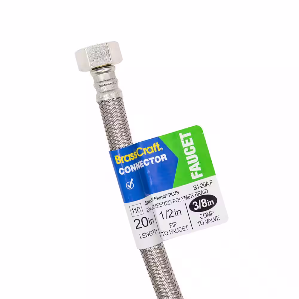 BrassCraft 3/8 in. Compression x 1/2 in. FIP x 20 in. Braided Polymer Faucet Supply Line