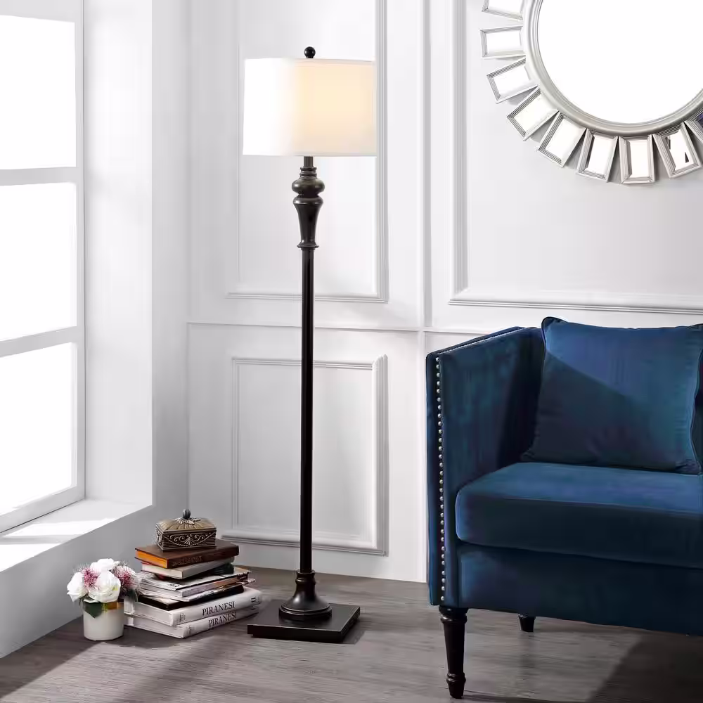 SAFAVIEH Norla 61 in. Antique Black Floor Lamp
