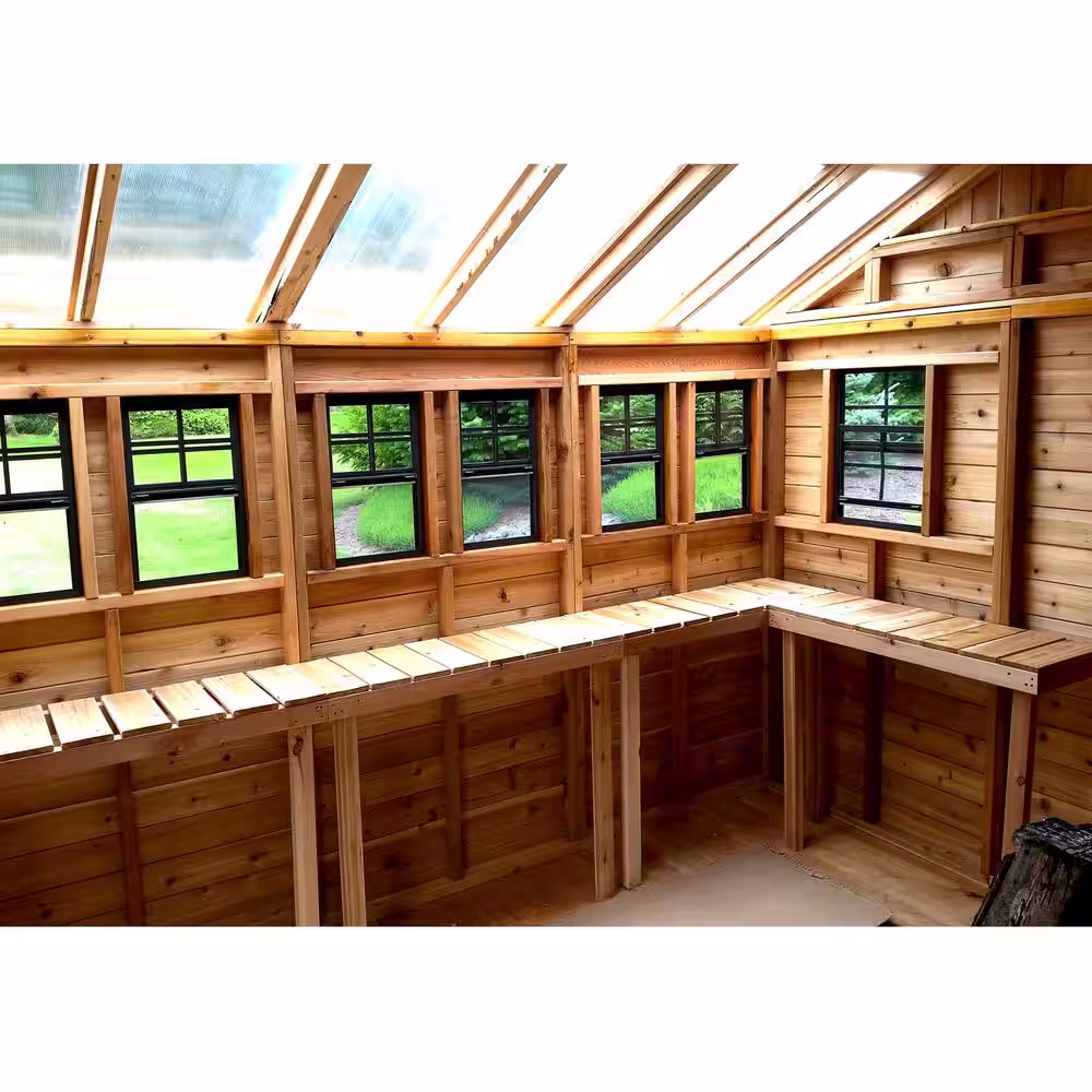 Outdoor Living Today Sunshed 8 ft. W x 12 ft. D Cedar Wood Garden Shed with Metal Roof (96 sq. ft.)