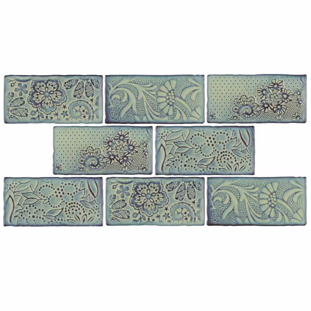 Merola Tile Antic Feelings Agua Marina 3 in. x 6 in. Ceramic Wall Tile (4.16 sq. ft./Case)