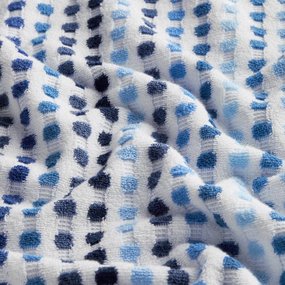 The Company Store Spectrum Blue Geometric Cotton Single Bath Sheet