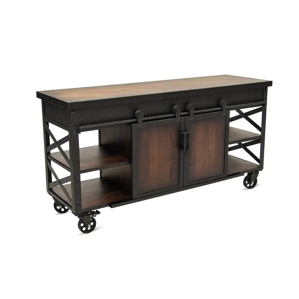 DURAMAX 58 in. Farmhouse Bottom Cabinet with Wheels