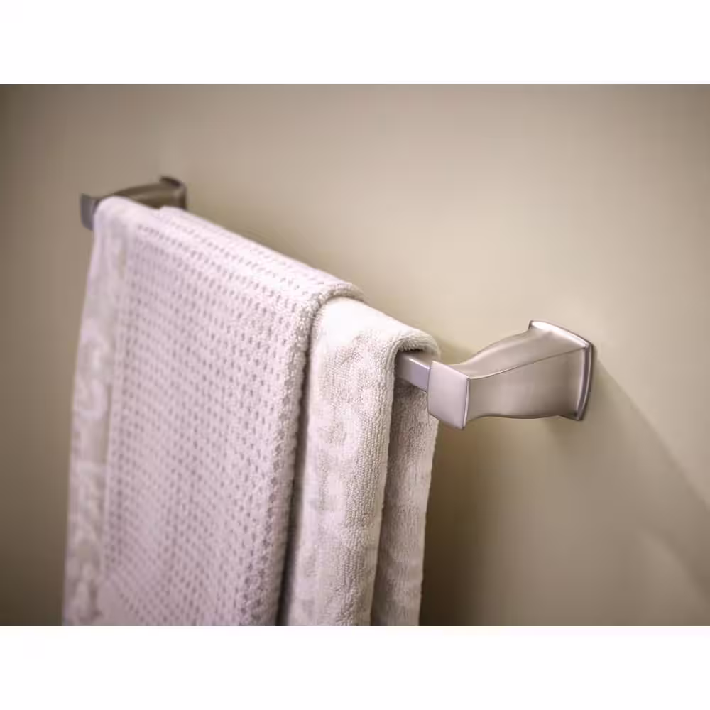 MOEN Hensley 24 in. Towel Bar with Press and Mark in Brushed Nickel