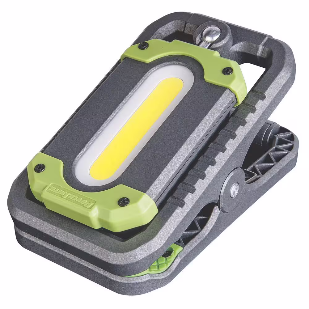 PowerSmith 1000 Lumens Rechargeable LED Clamp Light with Hanging Hook and Magnetic Base