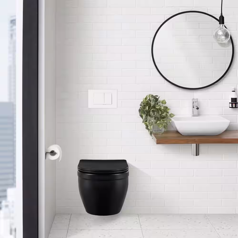 Swiss Madison Wall Mount Dual Flush Actuator Plate with Square Push Buttons in Matte White