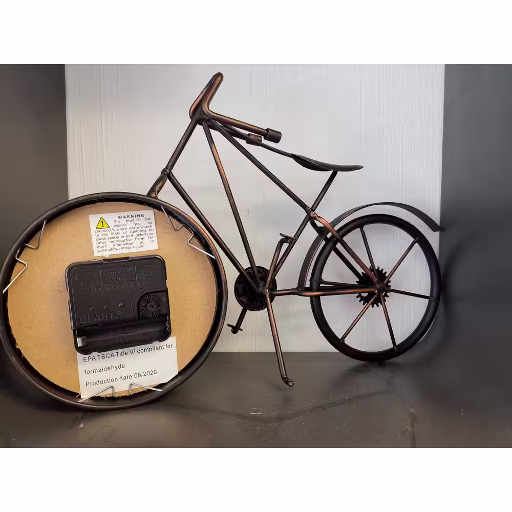 Peterson Artwares Bronze Metal BIKE Table Clock