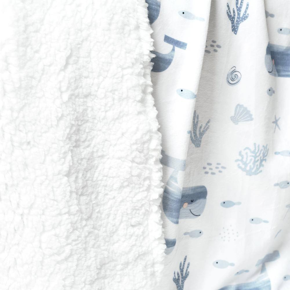 Lush Decor Seaside Blue Sherpa Baby Blanket