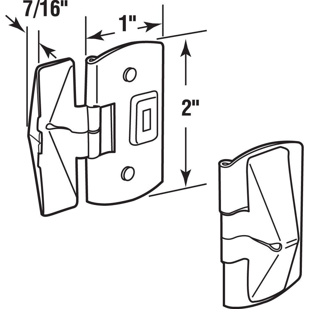 Prime-Line 1 in. x 2 in. Stamped Steel Antique Brass Plated Finish Window Flip Lock (2-pack)