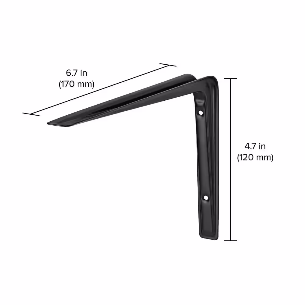 Dolle ALTURA 6.7 in. Black Steel Shelf Bracket Set of 2