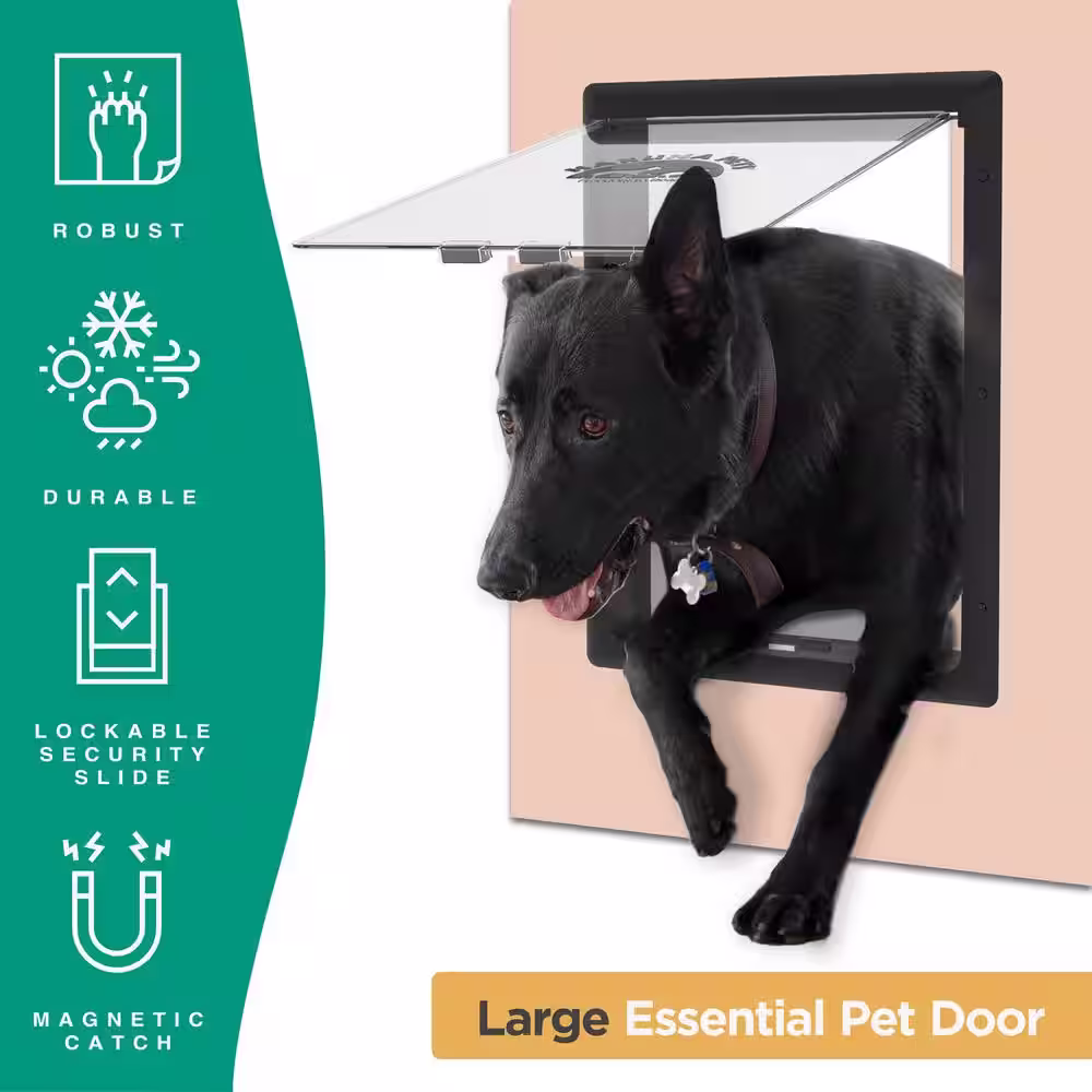 Hakuna Pets Large Black Value Pet Door