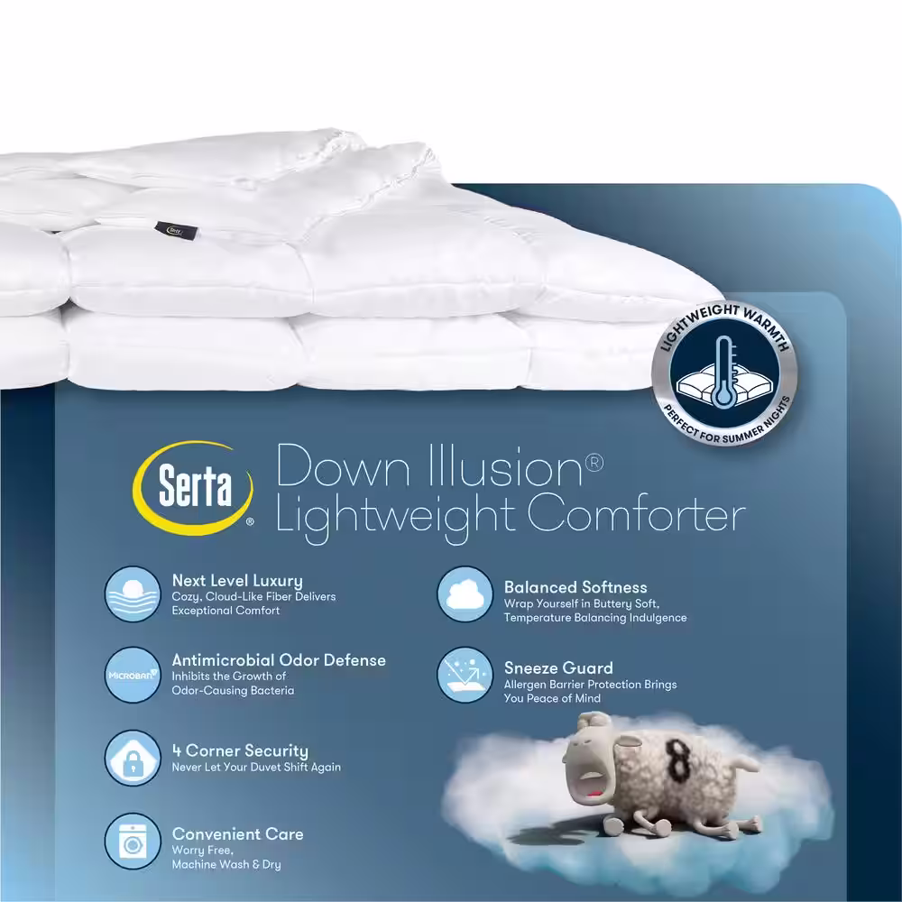 Serta Down Illusion Lightweight White Down Alternative King/California King Comforter
