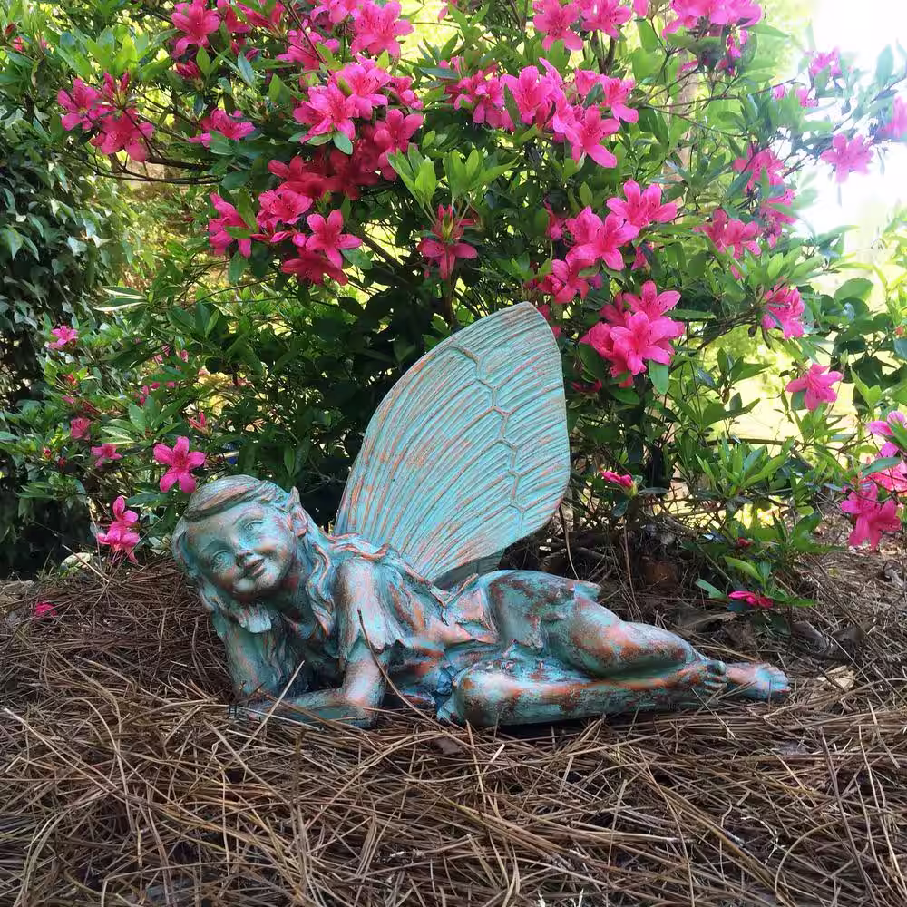 Suffolk Fairies 13 in. Fairy Olivia Bronze Patina Collectible Garden Statue