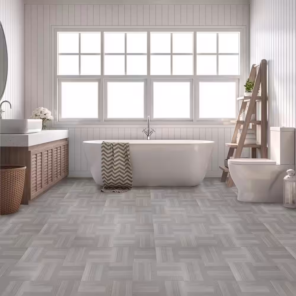 ACHIM Portfolio Ash Grey Wood 12 in. x 12 in. Peel and Stick Vinyl Tile Flooring (9 sq. ft.)