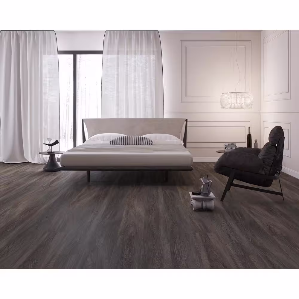 Montserrat Domaine Graphic Charcoal 20 MIL x 7 in. W x 60 in. L Click Lock Waterproof Luxury Vinyl Plank Flooring (20.6 sqft/case)