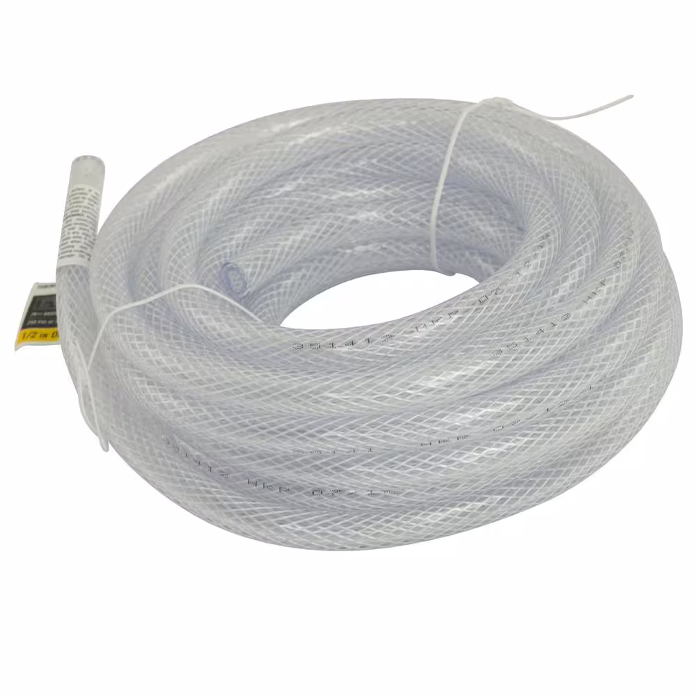 Everbilt 1/2 in. O.D. x 1/4 in. I.D. x 20 ft. PVC Braided Vinyl Tube