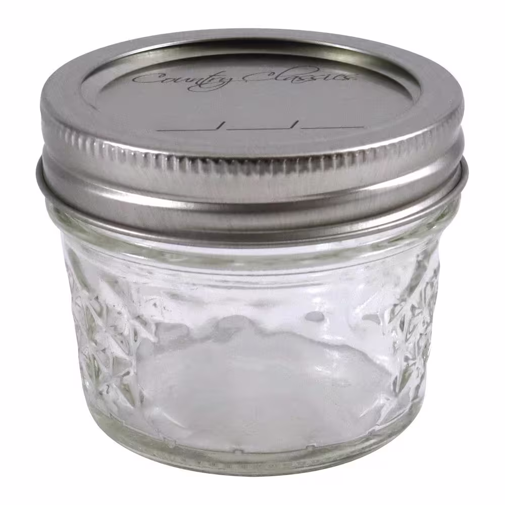 COUNTRY CLASSICS 4 oz. Quilted Jelly Glass Canning Jar (2 packs of 12)
