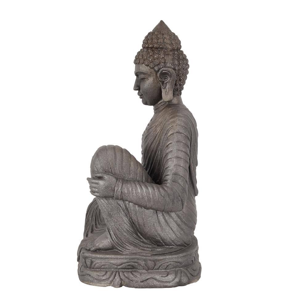 Litton Lane 36 in. Magnesium Oxide Indoor Outdoor Meditating Buddha Garden Sculpture