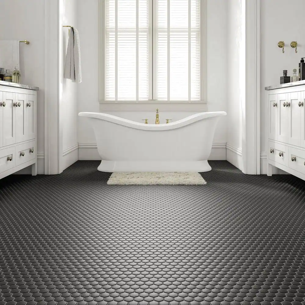 Daltile Restore Matte Black Hexagon 10 in. x 12 in. x 6.35 mm Glazed Ceramic Mosaic Tile (0.81 sq. ft./Each)