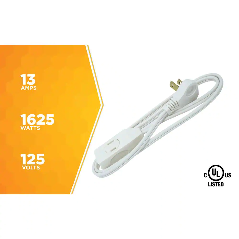 Woods 3 ft. 16/2 SPT-2 Indoor Light-Duty Flat Plug Extension Cord