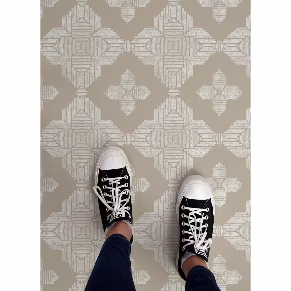 FloorPops Sullivan 12 in. W x 12 in. L Beige Peel & Stick Vinyl Tile Flooring (20 sq. ft./case)