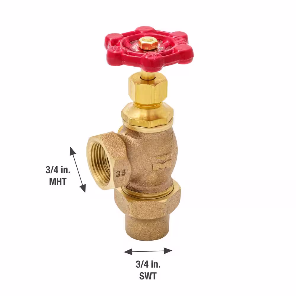 None 3/4 in. x 3/4 in. Brass Water Meter Valve with Drain
