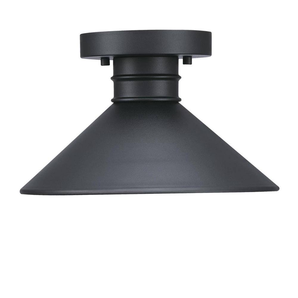 Westinghouse Watts Creek 1-Light Textured Black Outdoor Semi-Flush Mount, Dark Sky Friendly