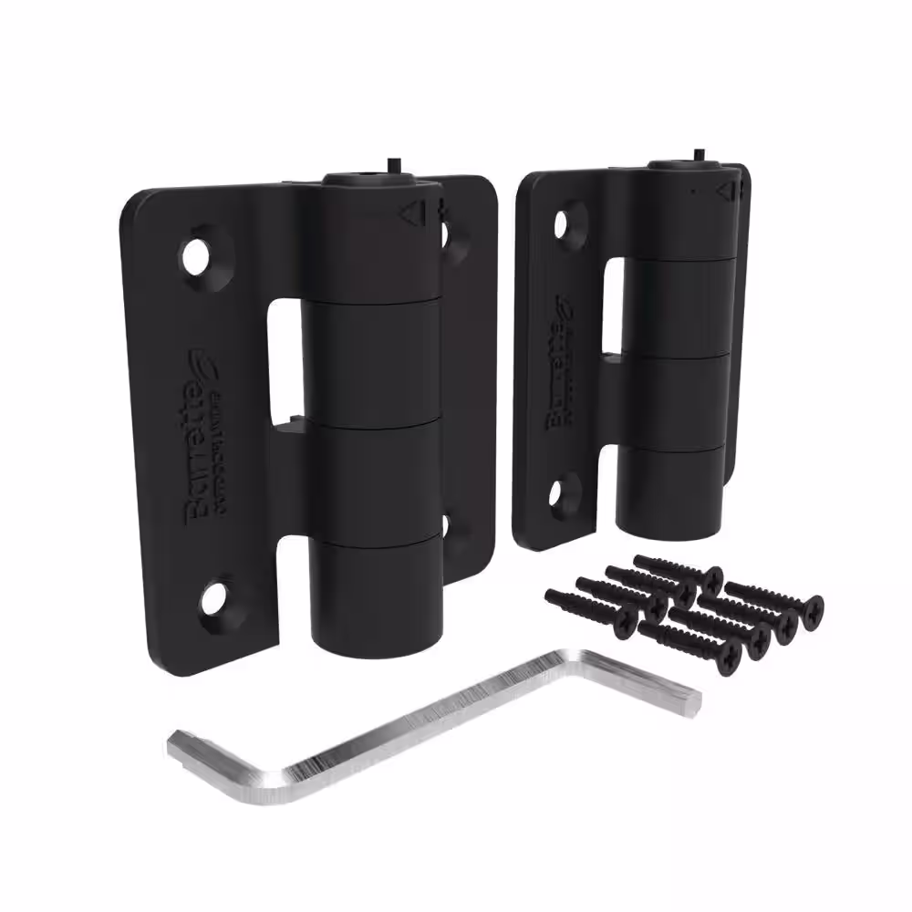 Barrette Outdoor Living 2.875 in. x 3.25 in. Black Compact Butterfly Hinge Kit (2-Pack)