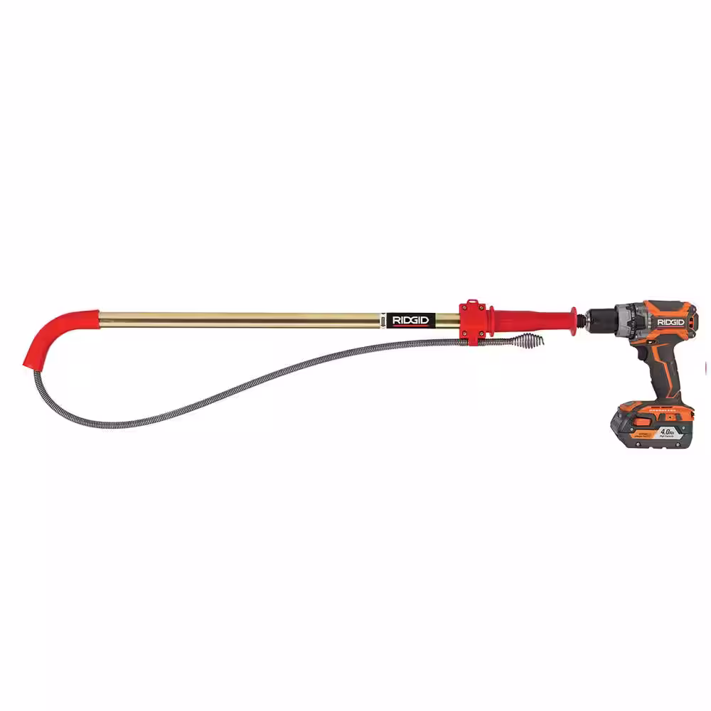 RIDGID K-6P Hybrid Toilet Snake Auger, Cable Extends to 6 ft. with Integrated Bulb Head (Manual or Cordless Drill Operated)