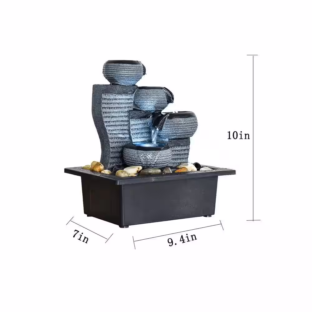 None 10 in. Desktop Water Fountain Indoor Decoration for Office Home