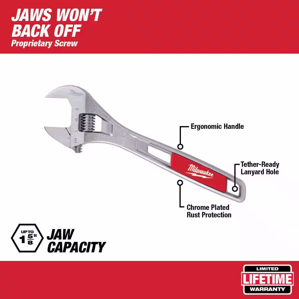Milwaukee 15 in. Adjustable Wrench and 12 in. Adjustable Wrench