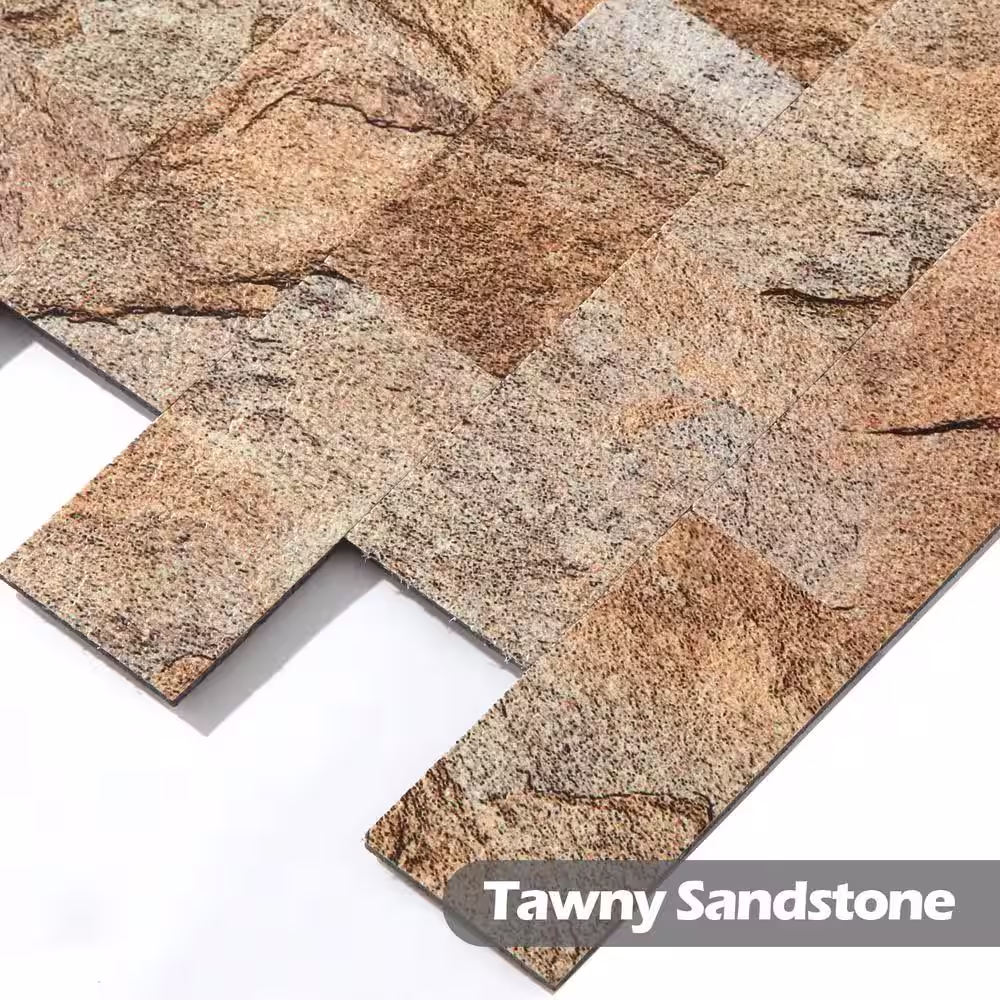 None 12 in. x 12 in. Rock Peel and Stick Backsplash PVC Sticker Wallpaper Smart Tile in (5 sq. ft./5 Sheets)