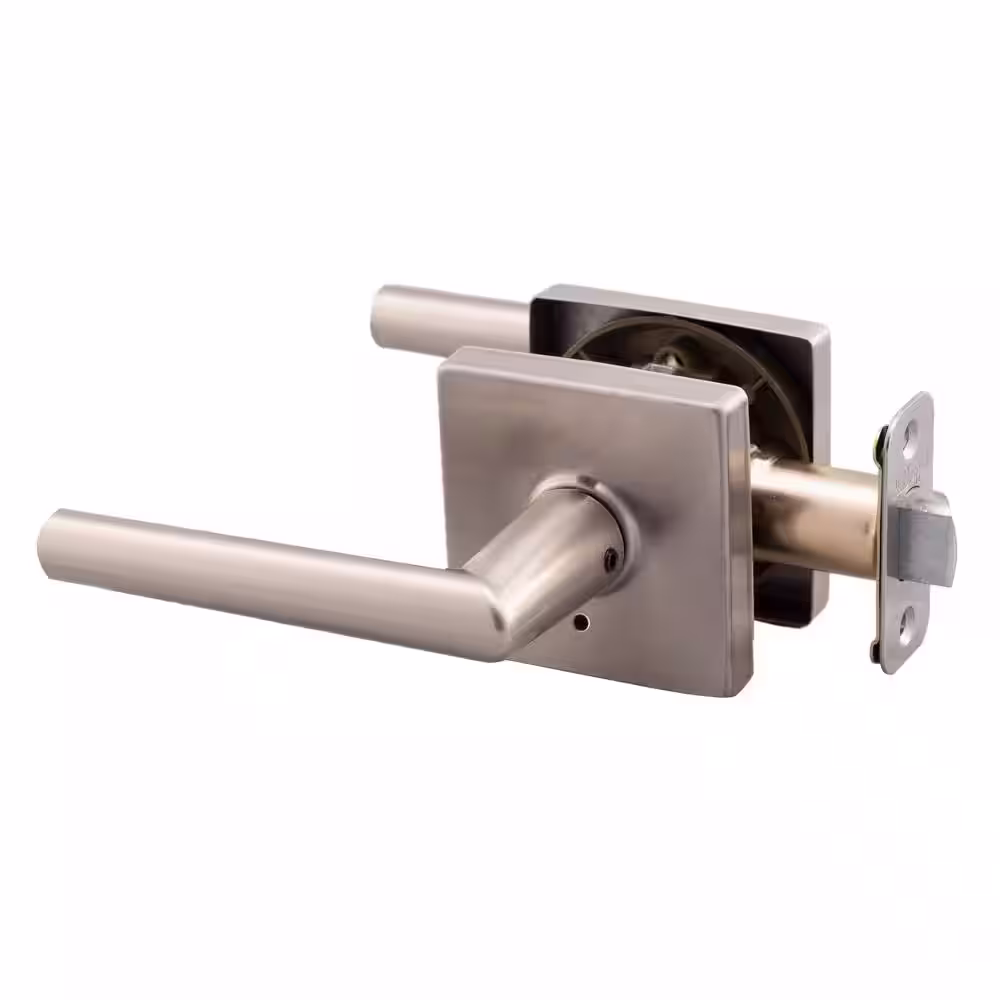 Copper Creek Modern Satin Stainless Pushbutton Privacy Bed/Bath Door Handle