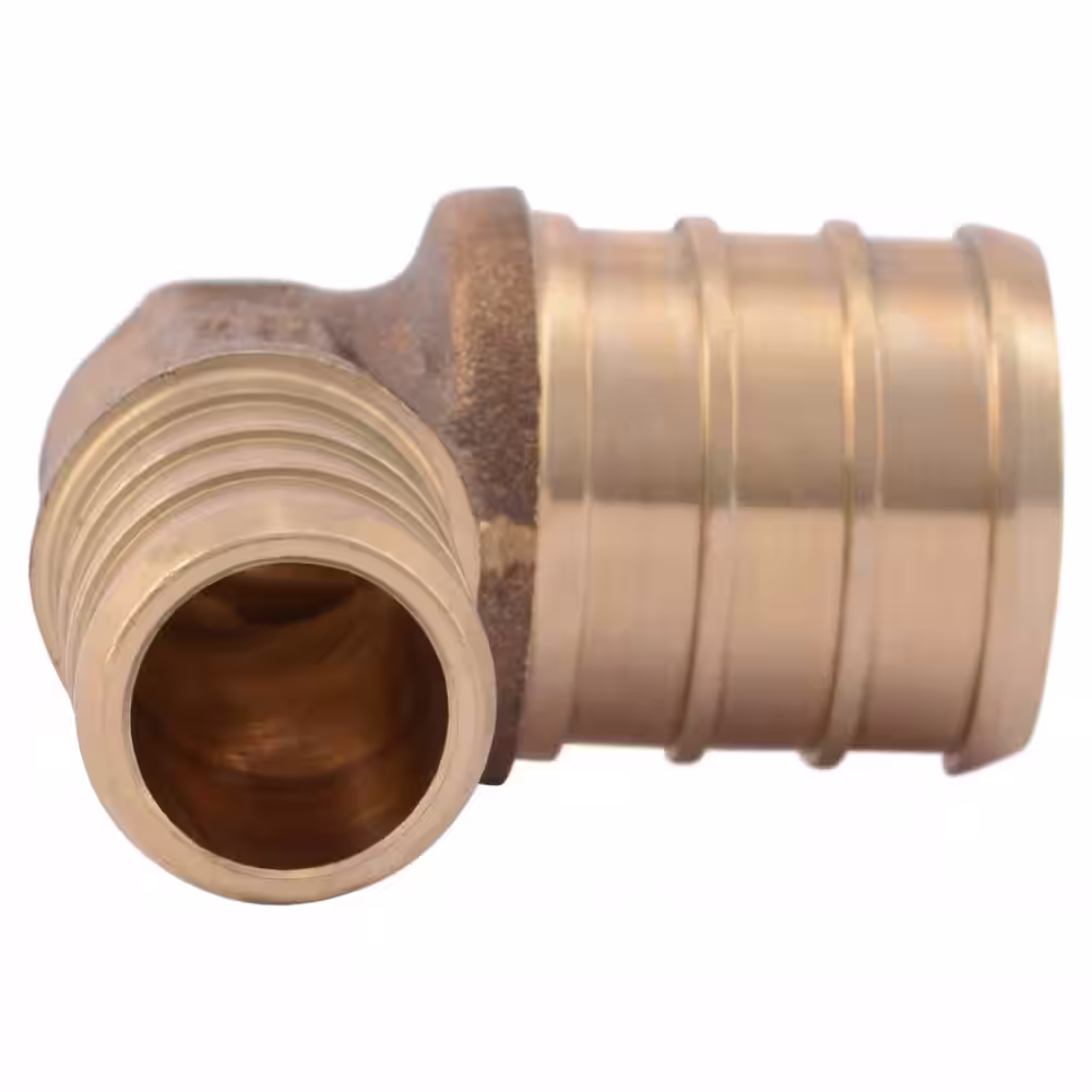 SharkBite 3/4 in. PEX Barb x 1/2 in. PEX Barb Brass 90-Degree Reducing Elbow Fitting (25-Pack)