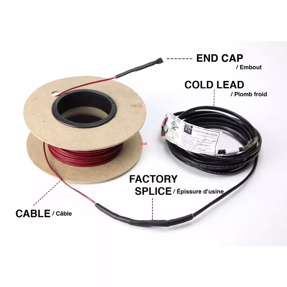 WarmlyYours 595 ft. Cable System with Heat Membrane nSpire Touch Thermostat and Electrical Rough In Kit (Covers 185.9 sq. ft.)