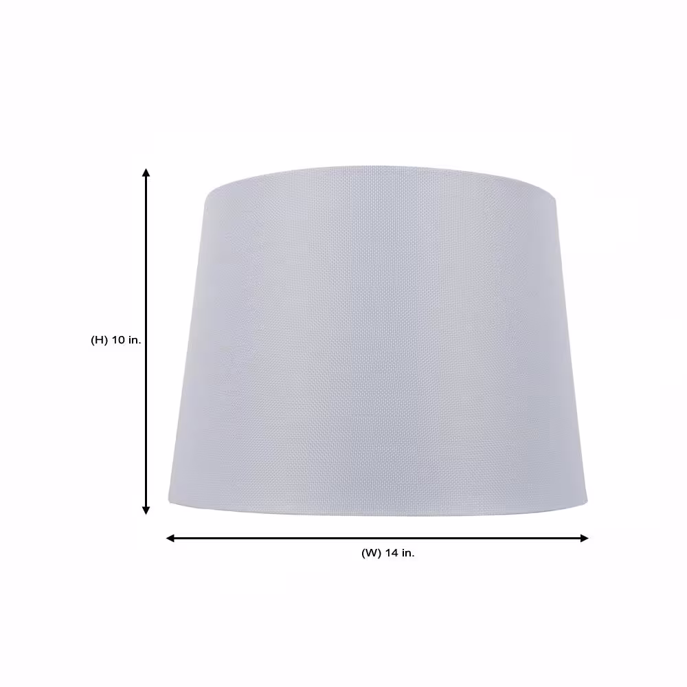 Hampton Bay Mix and Match 14 in. Dia x 10 in. H White Round Table Lamp Shade