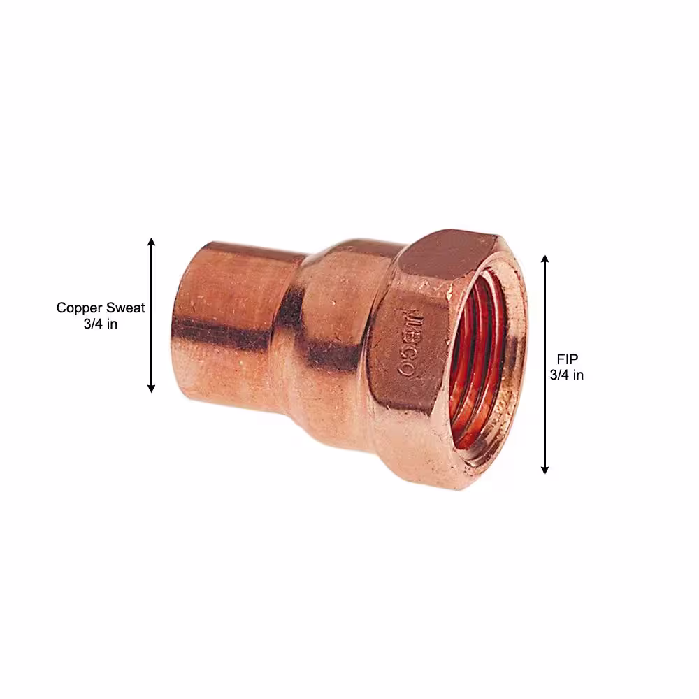 Everbilt 3/4 in. Copper Pressure Cup x FIP Female Adapter Fitting