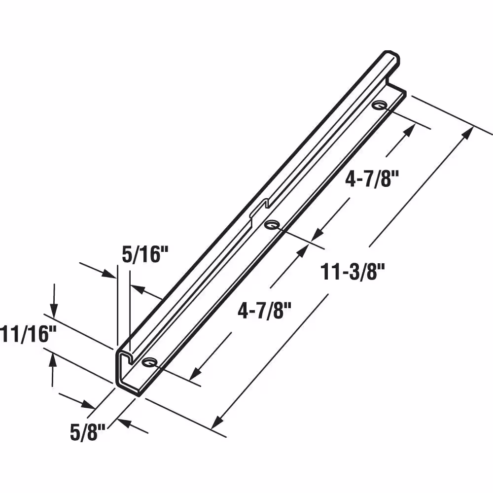 Prime-Line 11-3/8 in. Steel Zinc-Plated Finish Casement Operator Track