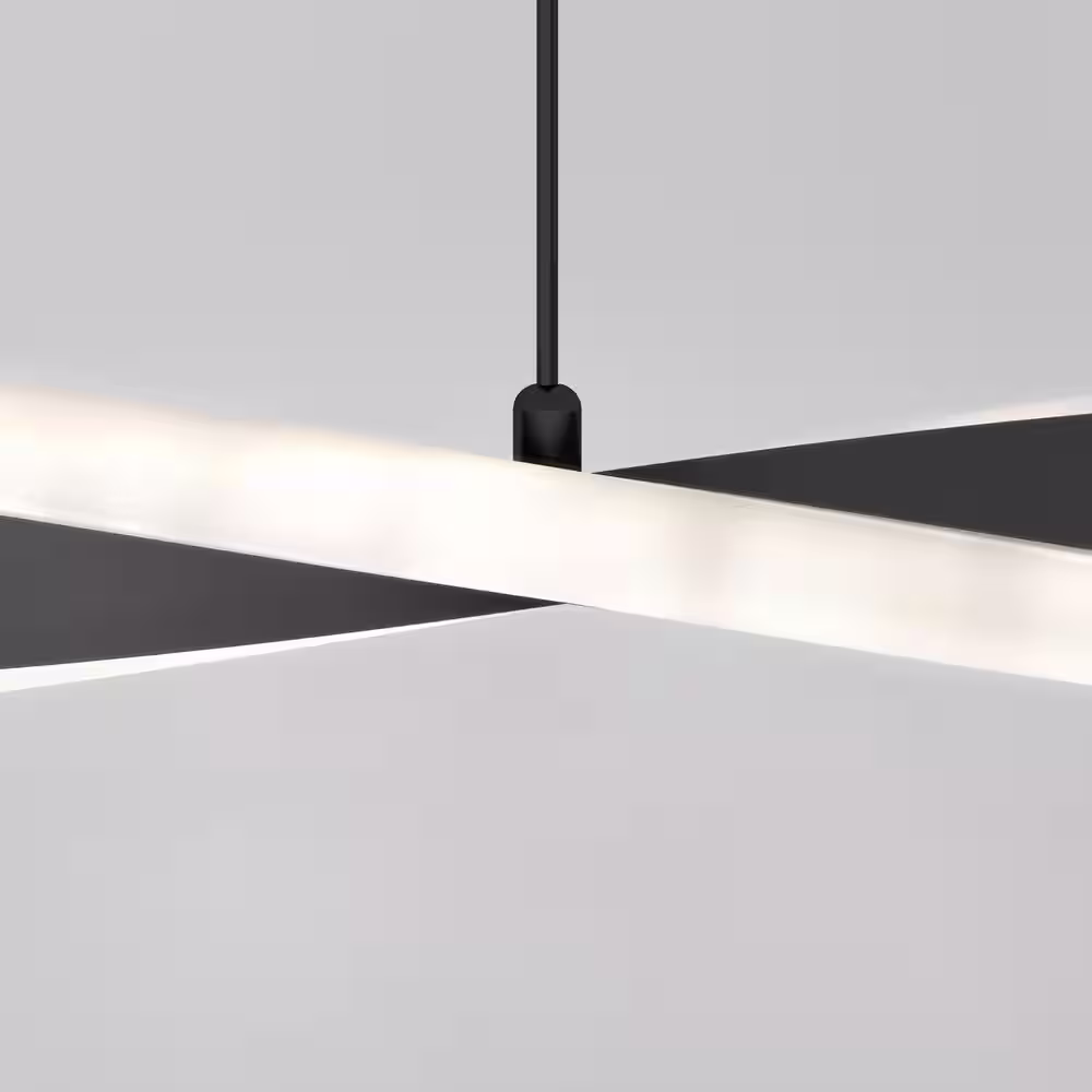 Artika Finley Linear 30-Watt 1 Light Black Modern 3 CCT Integrated LED Pendant Light Fixture for Dining Room or Kitchen