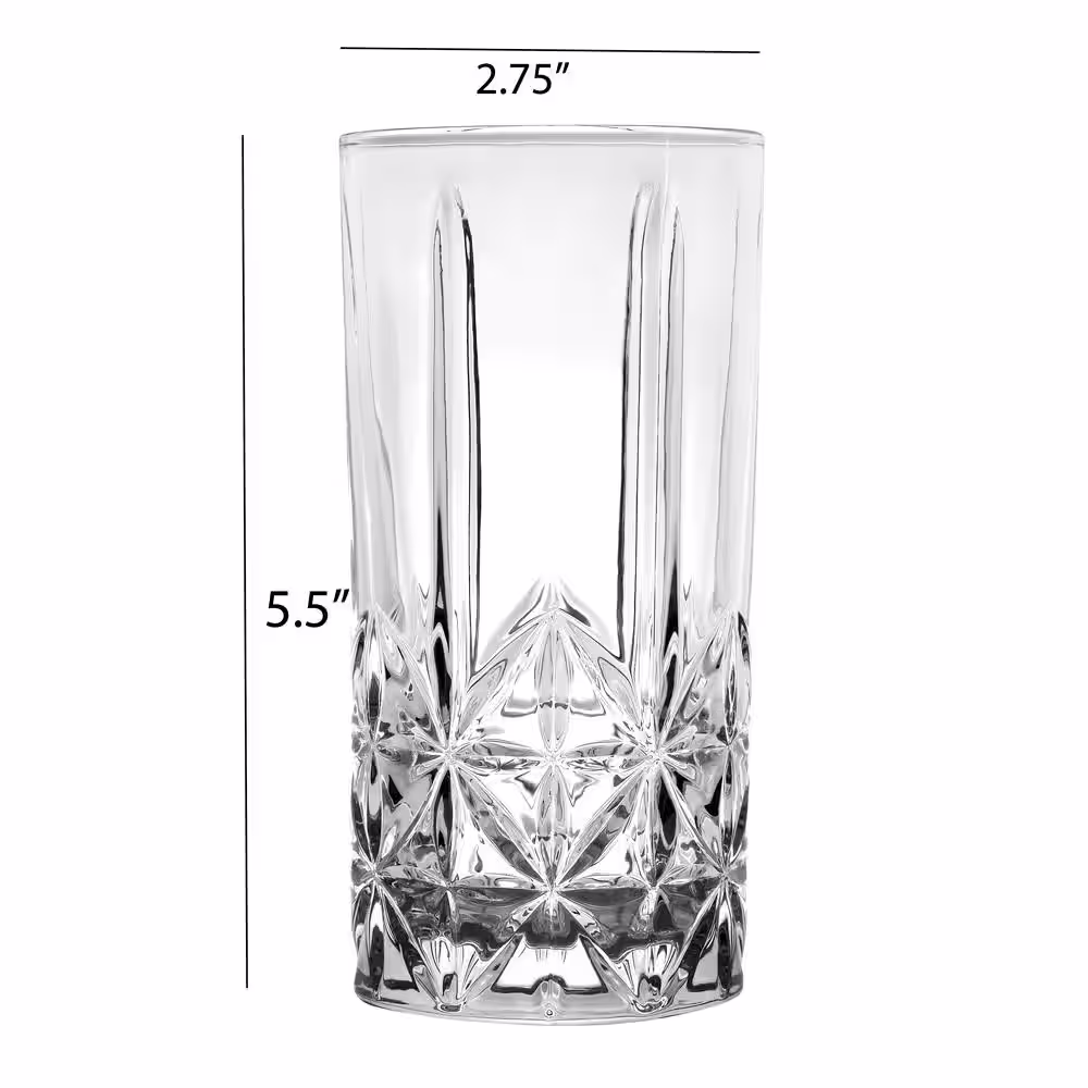 Lorren Home Trends 12 oz. Textured Highball Drinking Glass (Set of 6)