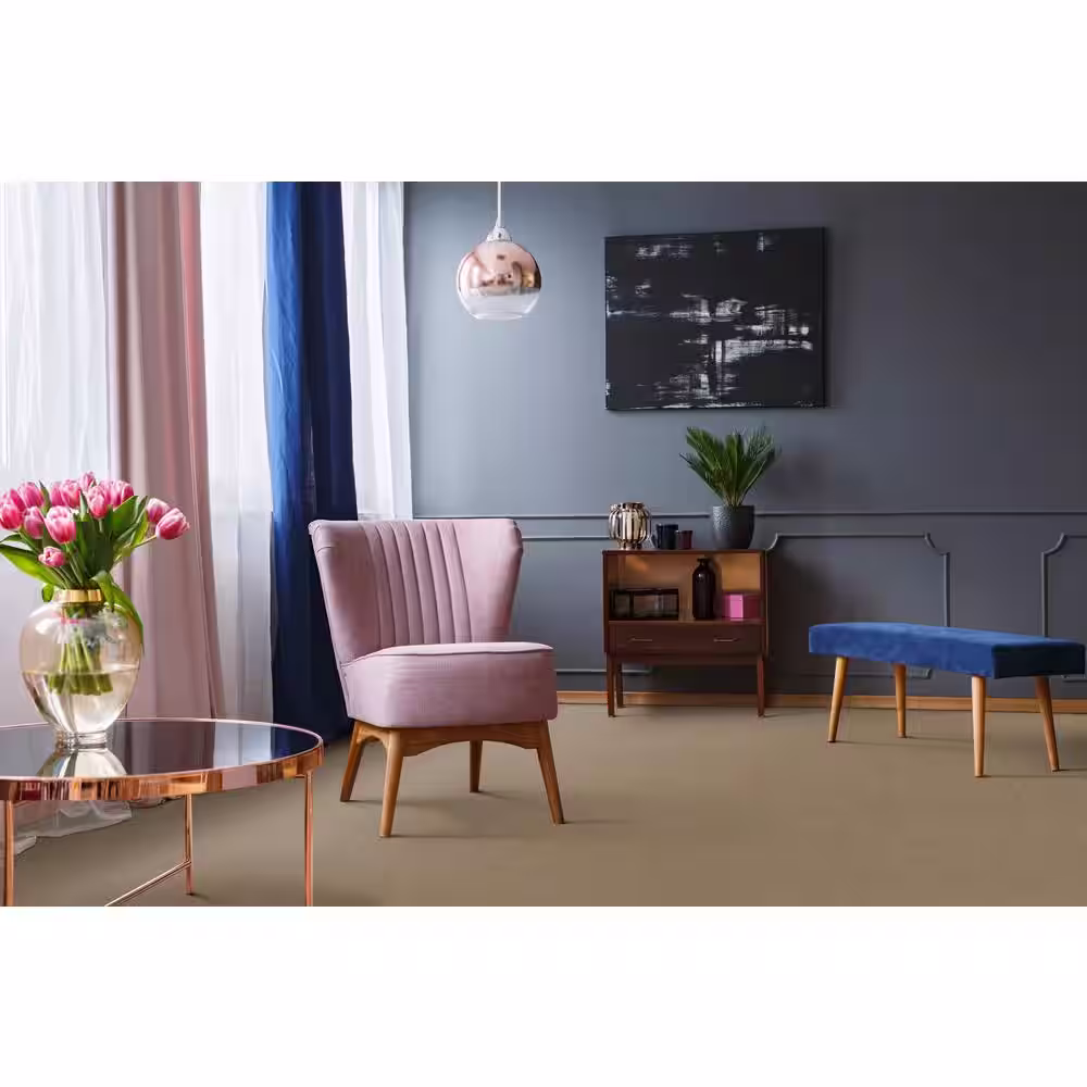 Home Decorators Collection Adalida - Light Dusk - Beige 40 oz. SD Polyester Pattern Installed Carpet