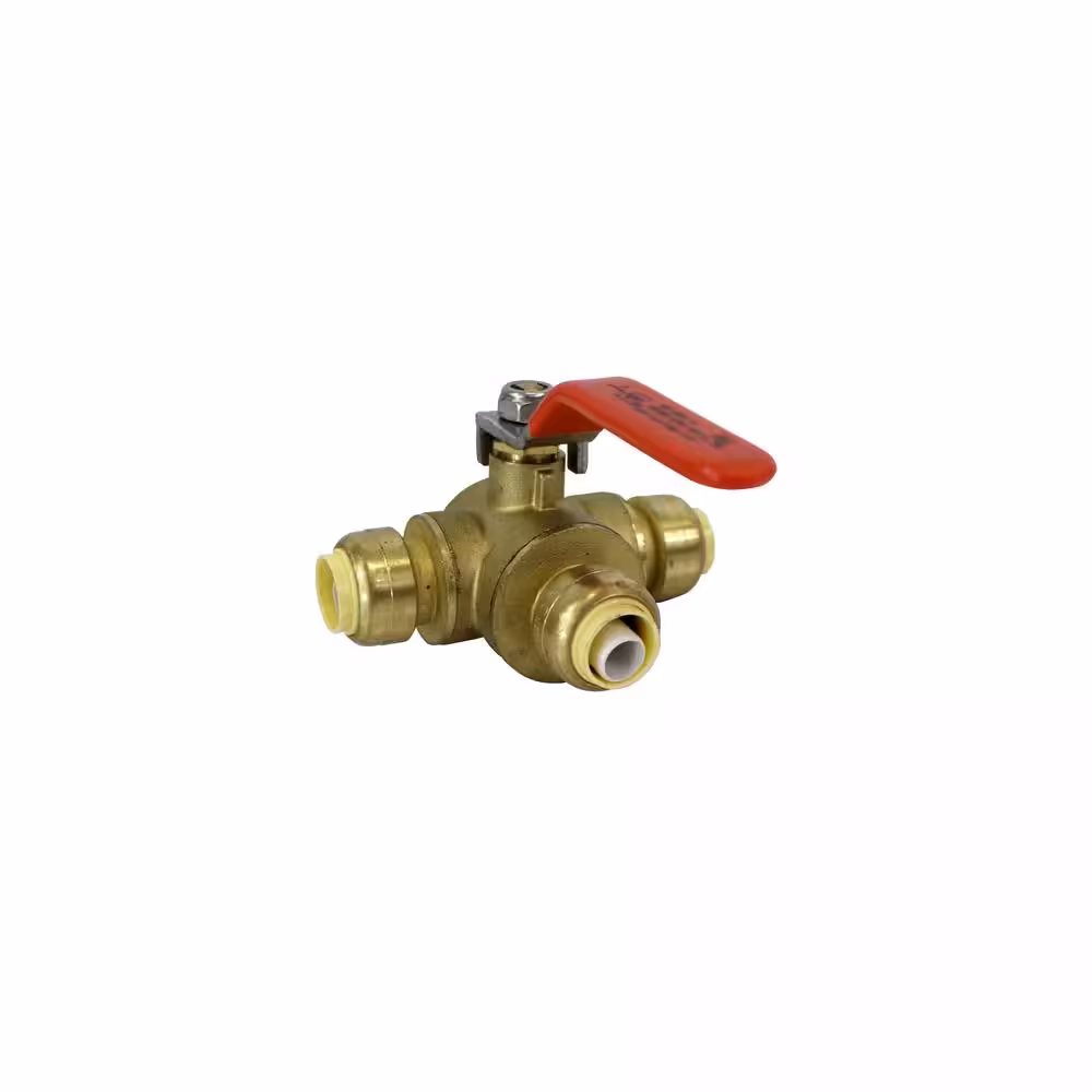 CMI inc 1/2 in. x 1/2 in. x 1/2 in. 3-Way Ball Valve with Push Connection