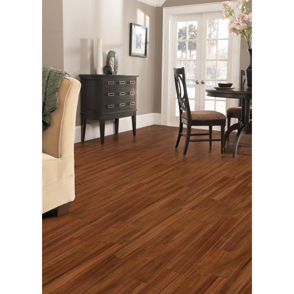 None Hand Scraped Tobacco Canyon Acacia 3/8 in.T x 4-3/4 in. W x Varying L Click Lock Hardwood Flooring (24.94 sq.ft./case)