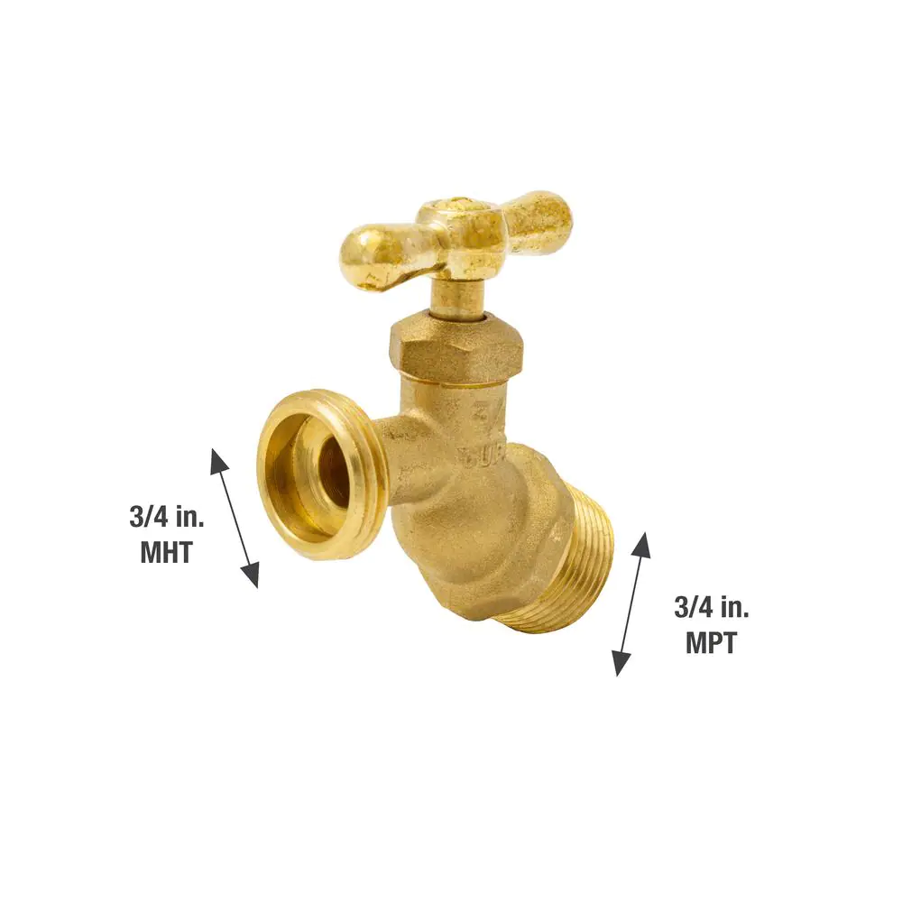 Everbilt 3/4 in. MIP Brass No-Kink Hose Bibb Valve
