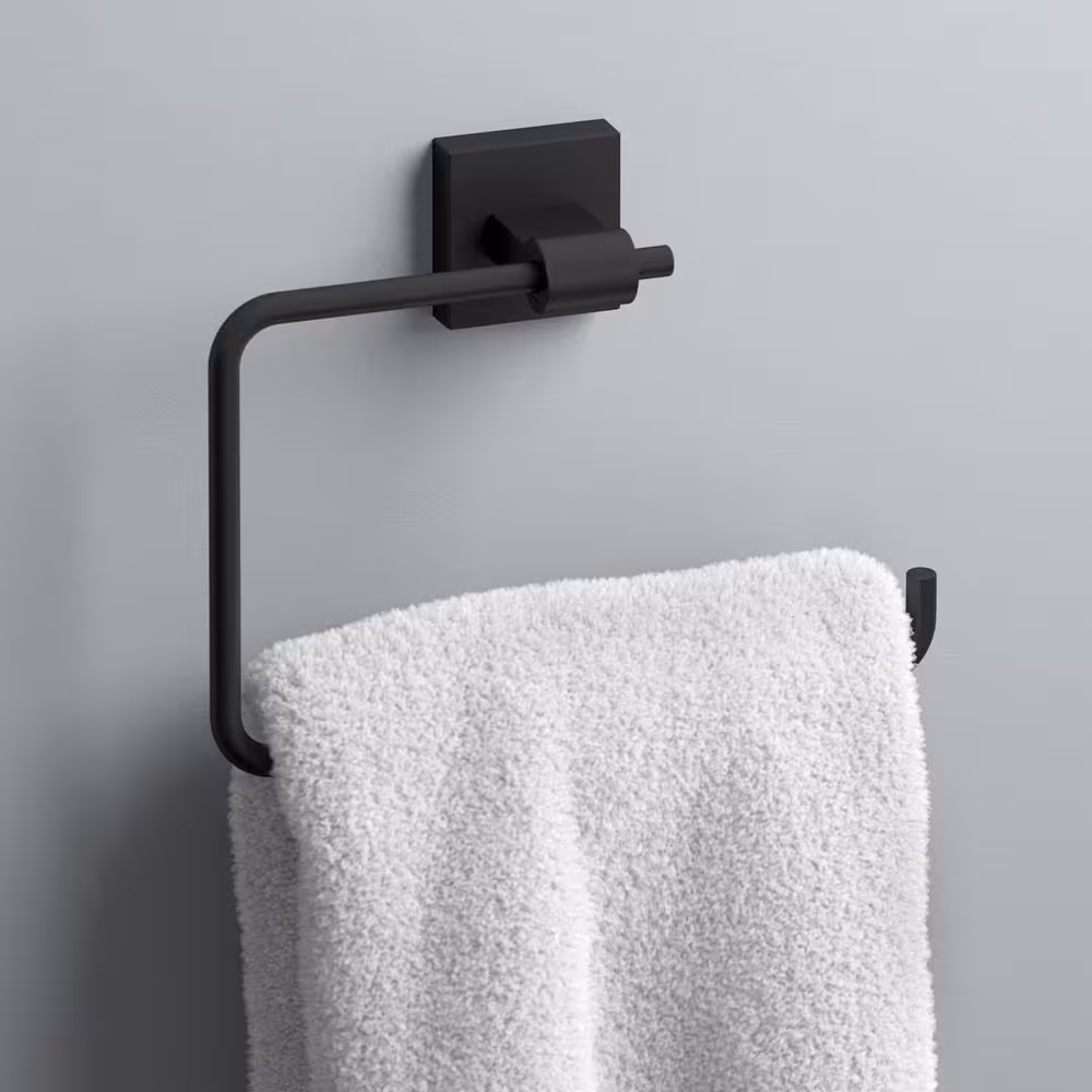 Franklin Brass Maxted Towel Ring in Matte Black