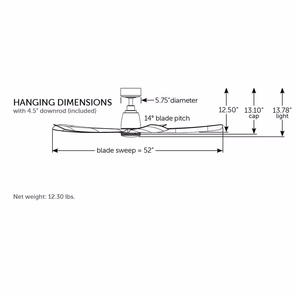FANIMATION Kute5 52 in. Indoor/Outdoor Ceiling Fan with Black Blades, Remote Control and DC Motor in Black